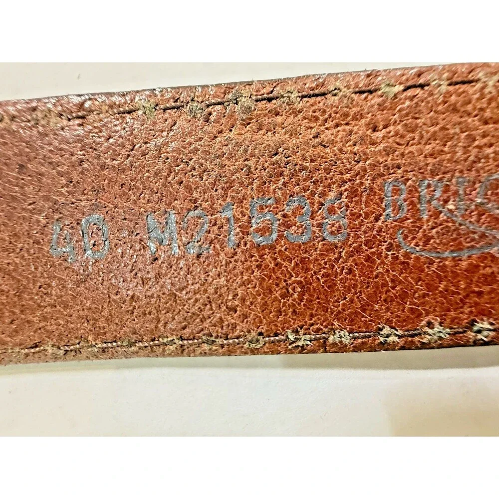 Brighton Men’s Brown Leather Belt 40 Croc Embossed Dress Vintage 1990s Handcraft